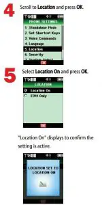 FIG 23 Set Up an Older Phone — Turn Location On