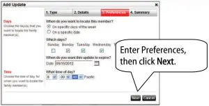 FIG 33 Create a Scheduled Location Update