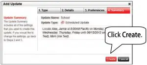 FIG 34 Create a Scheduled Location Update