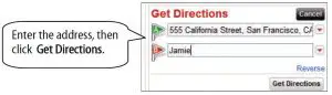 FIG 50 Send Directions to a Family Member Phone