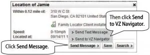 FIG 57 Send a Location to VZ Navigator
