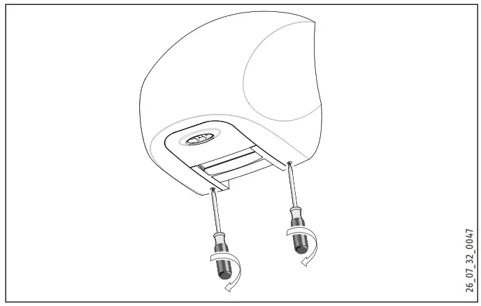 STIEBEL ELTRON Ultronic W Hand Dryer - Dismantling the casing cover