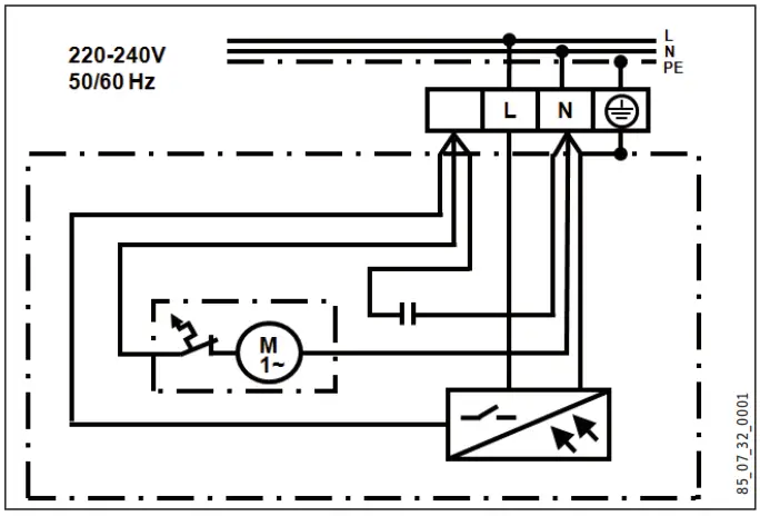 STIEBEL ELTRON Ultronic W Hand Dryer - Wiring diagram