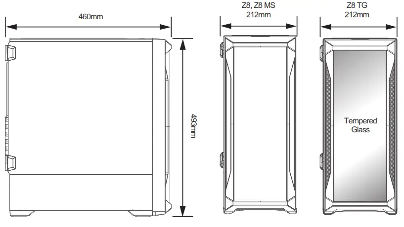 ZALMAN Z8 ATX MID Tower Computer Case - 19