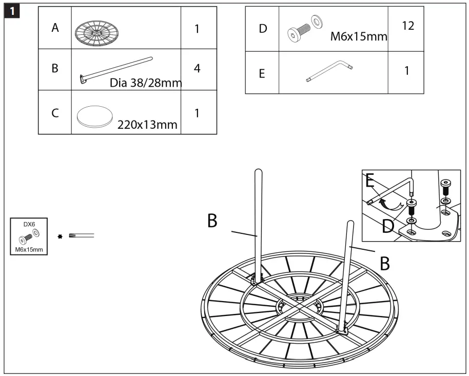 Axley 014320 Black Outdoor Table-1