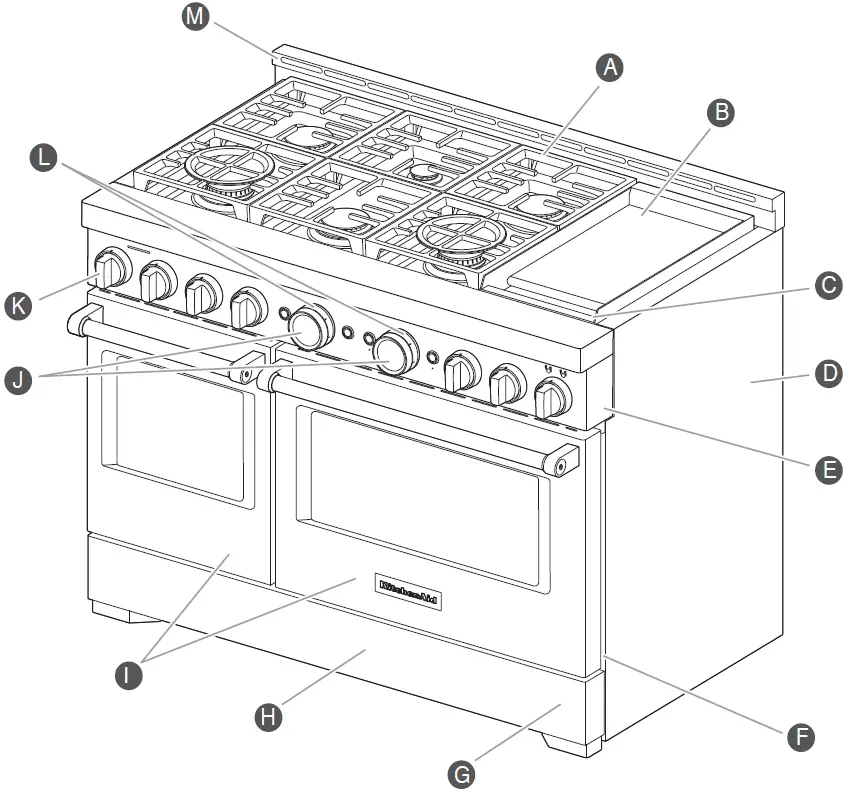 KitchenAid KFGC500JPA 30 Inch Freestanding Gas Range 01