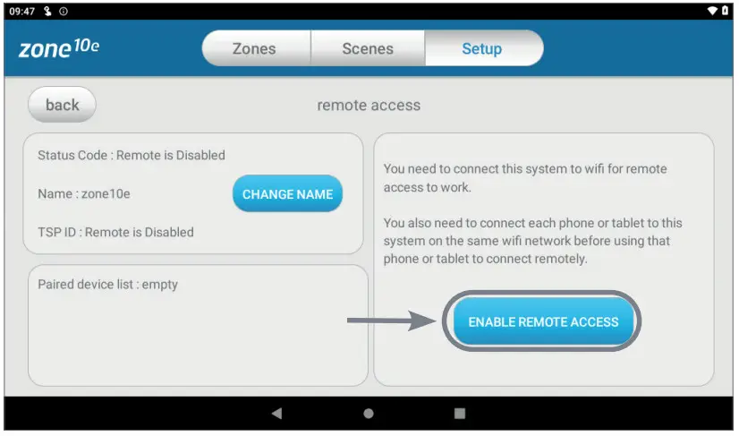 ADVANTAGE AIR Zone 10e - ENABLE REMOTE