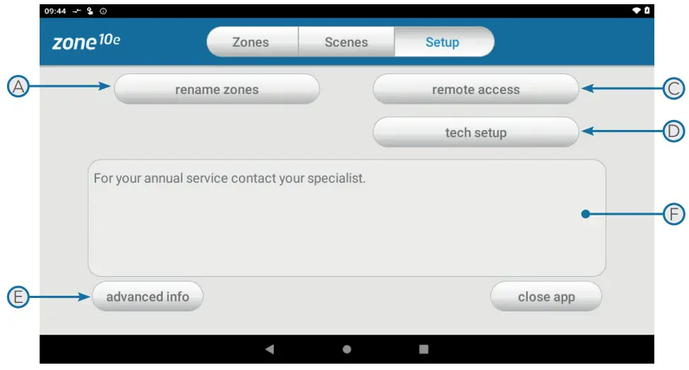 ADVANTAGE AIR Zone 10e - SETUP PAGE