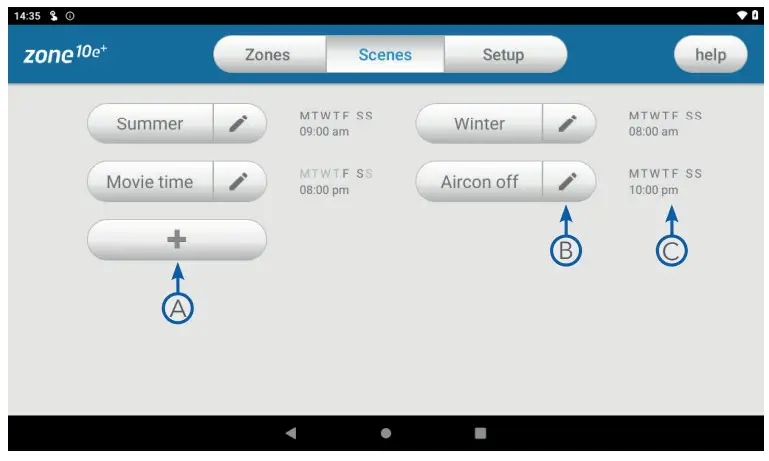 ADVANTAGE AIR Zone 10e - Scenes allow