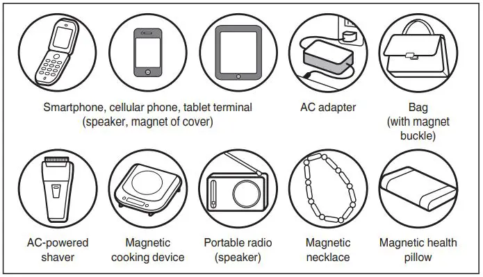 Grand Seiko Seiko Watch Corporation Instruction Manual - Examples of common magnetic products that may affect watches