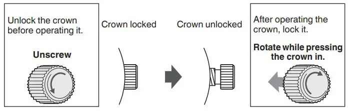 Grand Seiko Seiko Watch Corporation Instruction Manual - Screw down crown