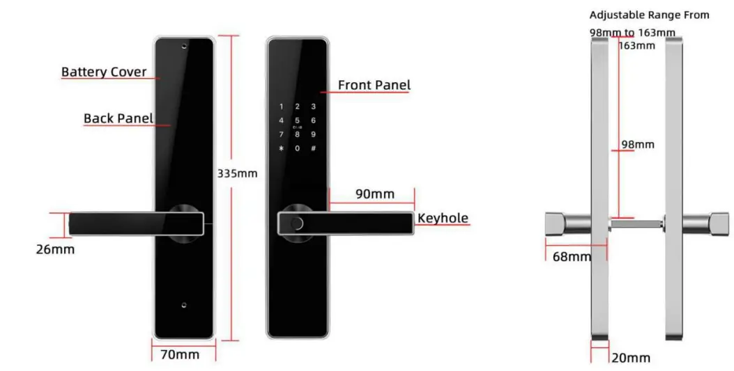 smrat Lock H51 WiFi lock - Lock structure