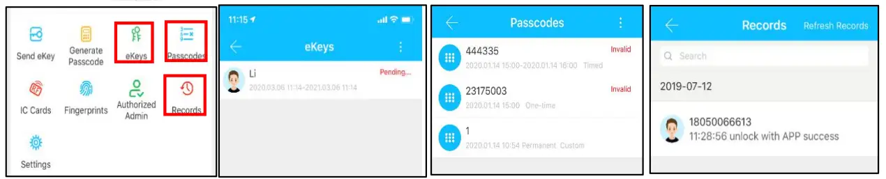 smrat Lock H51 WiFi lock - Unlock records
