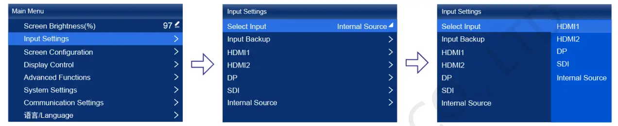 NOVASTAR MX40 Pro LED Display Controller - Figure 6-1 Select Input
