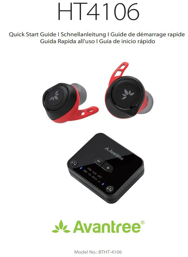 Avantree HT4106 Wireless Earbuds User Guide
