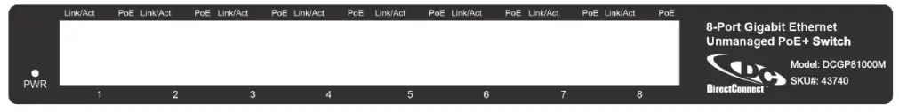 D Link DCGP81000M 8 Port Gigabit Ethernet Unmanaged PoE Switch - FIGURE 2
