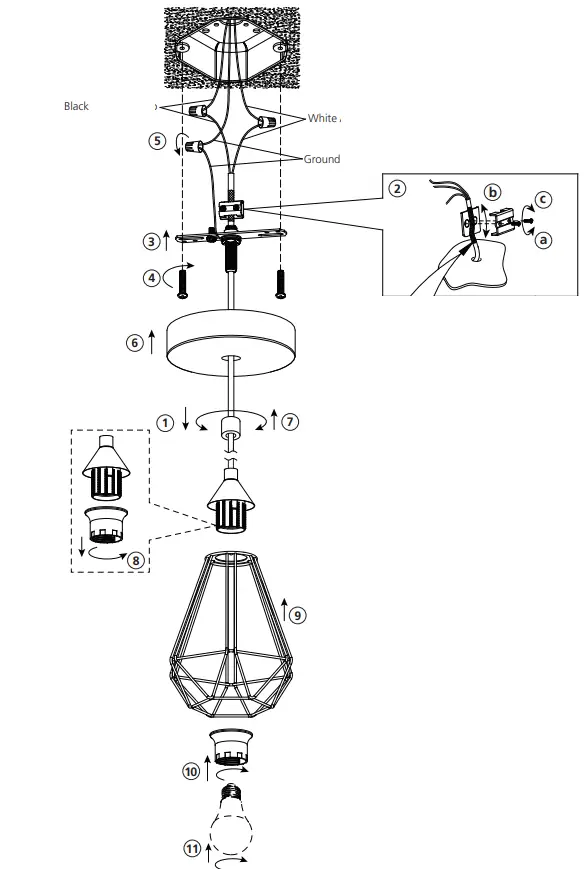 EGLO 43681A Tarbes 1 Light 7 Inch Brushed Brass Pendant Ceiling Light - fig