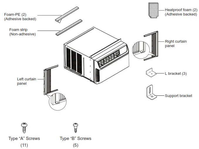 LG Air Conditioner Parts Included (Appearance May Vary)