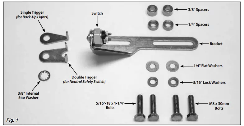 LOKAR-BL-1400U-Back-Up-Light-or-Neutral-Safety-Switch-Kit-fig1