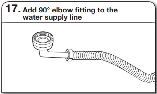 Whirlpool WDT730PAHV 24 51db 5 Cycle Built-In Installation Guide - Add 90° elbow fitting