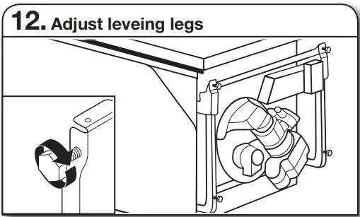 Whirlpool WDT730PAHV 24 51db 5 Cycle Built-In Installation Guide - Adjust leveing legs