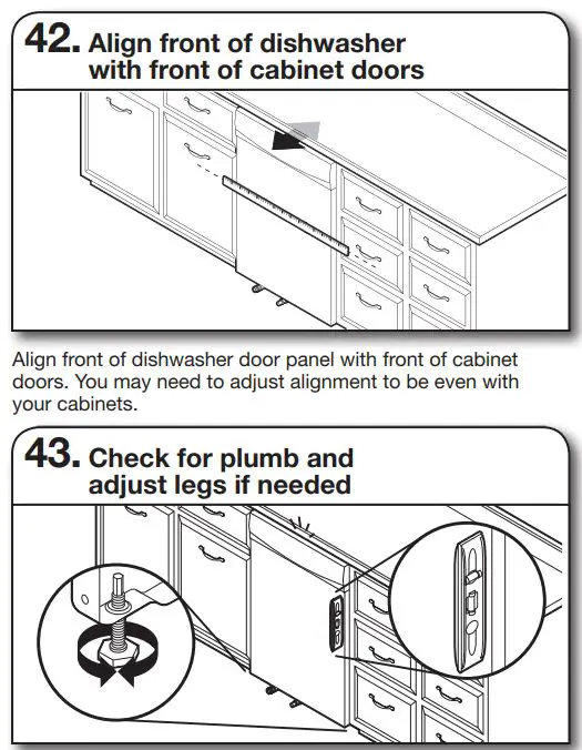 Whirlpool WDT730PAHV 24 51db 5 Cycle Built-In Installation Guide - Align front of dishwasher