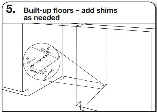 Whirlpool WDT730PAHV 24 51db 5 Cycle Built-In Installation Guide - Built-up floors