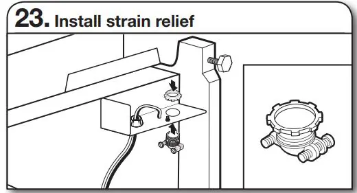 Whirlpool WDT730PAHV 24 51db 5 Cycle Built-In Installation Guide - Install strain relief