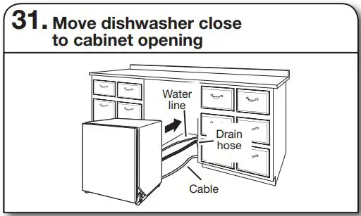 Whirlpool WDT730PAHV 24 51db 5 Cycle Built-In Installation Guide - Move dishwasher close