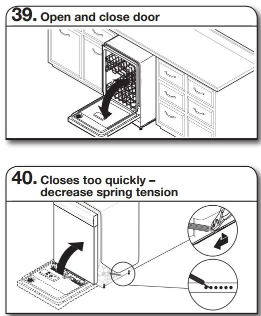 Whirlpool WDT730PAHV 24 51db 5 Cycle Built-In Installation Guide - Open and close door