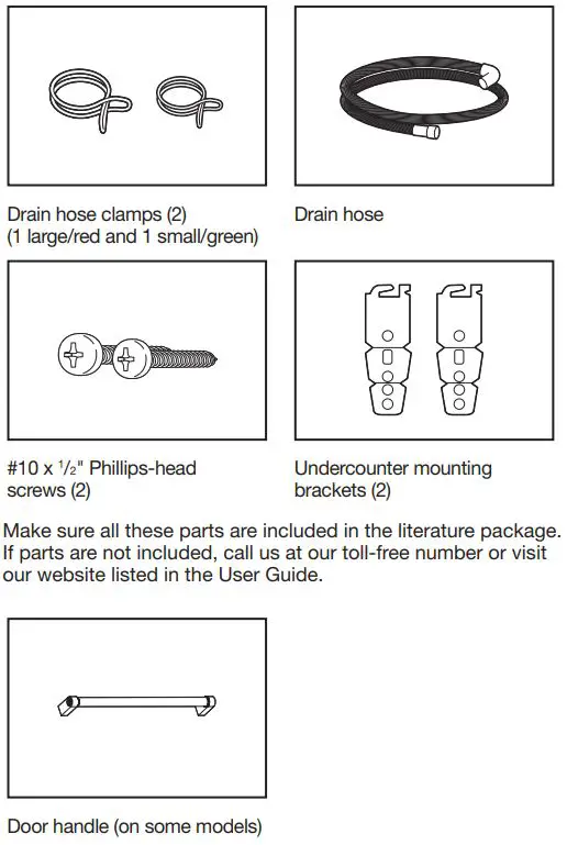 Whirlpool WDT730PAHV 24 51db 5 Cycle Built-In Installation Guide - Parts Supplied