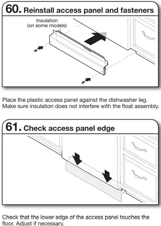 Whirlpool WDT730PAHV 24 51db 5 Cycle Built-In Installation Guide - Plastic Panel