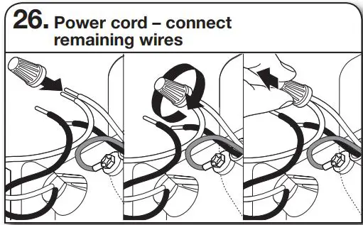 Whirlpool WDT730PAHV 24 51db 5 Cycle Built-In Installation Guide - Power cord – connect remaining wires
