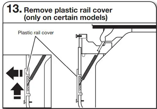 Whirlpool WDT730PAHV 24 51db 5 Cycle Built-In Installation Guide - Remove plastic rail cover