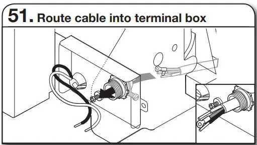 Whirlpool WDT730PAHV 24 51db 5 Cycle Built-In Installation Guide - Route cable into terminal box