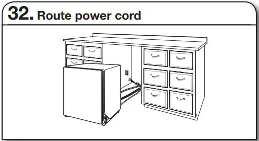 Whirlpool WDT730PAHV 24 51db 5 Cycle Built-In Installation Guide - Route power cord