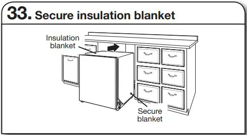 Whirlpool WDT730PAHV 24 51db 5 Cycle Built-In Installation Guide - Secure insulation blanket