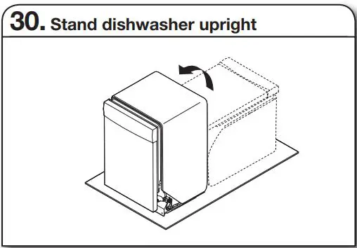 Whirlpool WDT730PAHV 24 51db 5 Cycle Built-In Installation Guide - Stand dishwasher upright