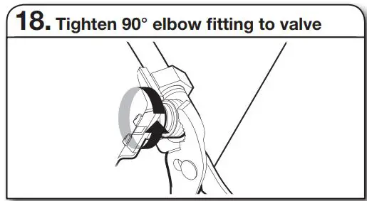 Whirlpool WDT730PAHV 24 51db 5 Cycle Built-In Installation Guide - Tighten 90° elbow fitting to valve