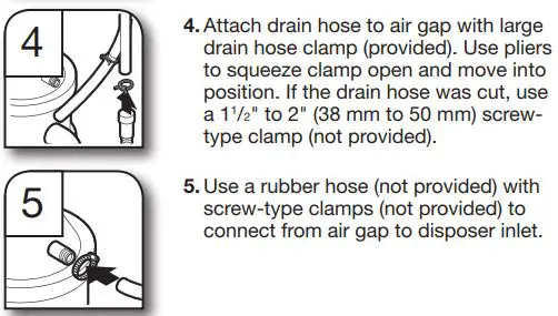 Whirlpool WDT730PAHV 24 51db 5 Cycle Built-In Installation Guide - Waste disposer – with air gap