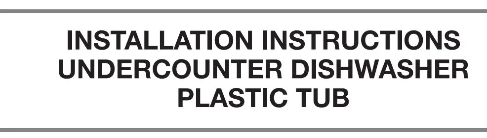 Whirlpool WDT730PAHV 24 51db 5 Cycle Built-In Installation Guide