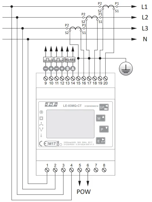FandF LE 03MQ CT 3 Phase Electricity Consumption Meter - Fig 2