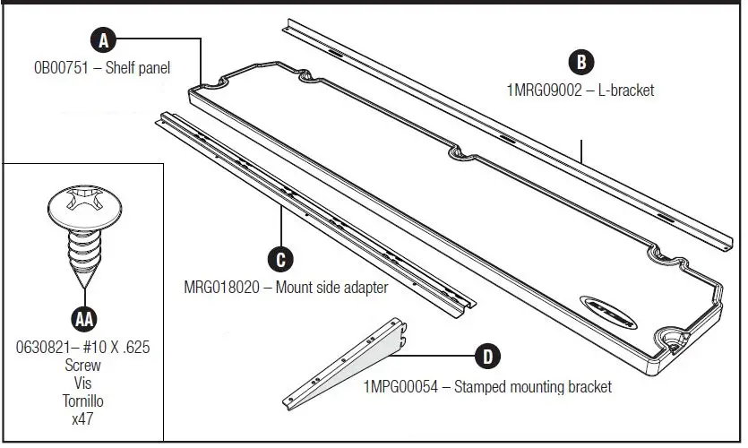 Suncast BMSASHELFH1 24 Inch Resin Storage Shelf Kit-3