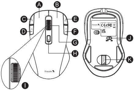 ProtoArc EM12 Wireless Mouse A01