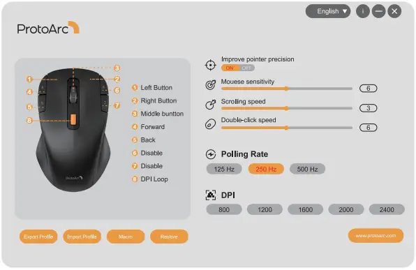 ProtoArc EM12 Wireless Mouse A03