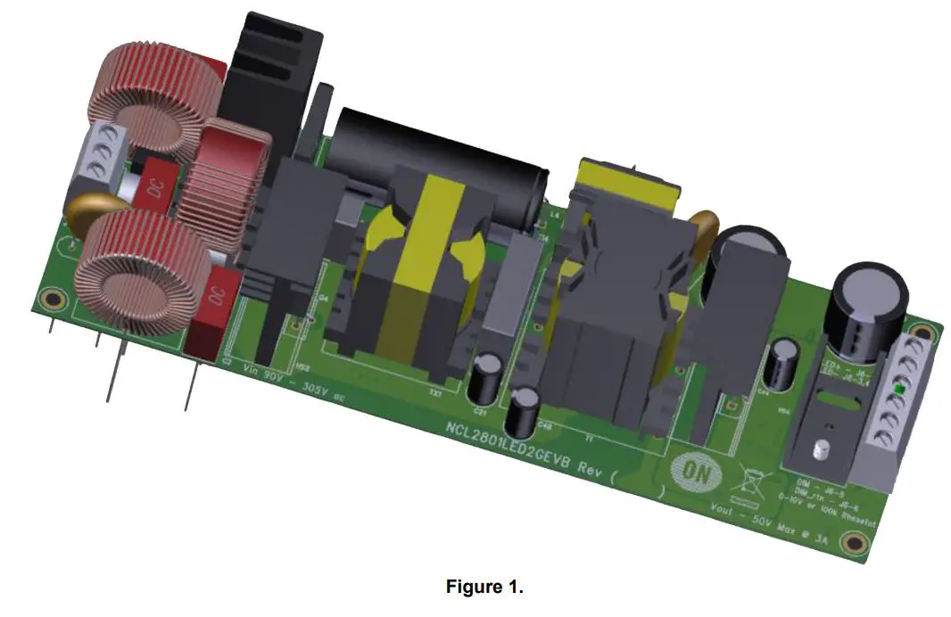 onsemi NCL2801LED2GEVB Deep Dimming LED Driver 150 W Evaluation Board User Manual - Figure 1