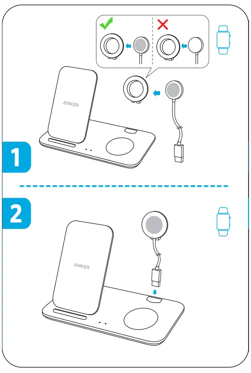 ANKER 51005002413 PowerWave 3-in-1 Stand with Watch Charging Cable Holder - 1