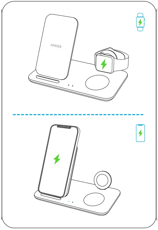 ANKER 51005002413 PowerWave 3-in-1 Stand with Watch Charging Cable Holder - 5