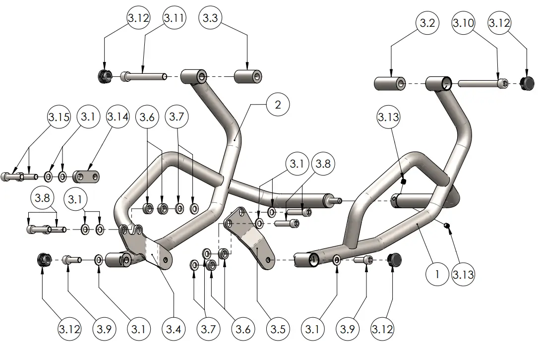 ZIEGER 10008314 Engine Crash Bar Kit - Fig 1