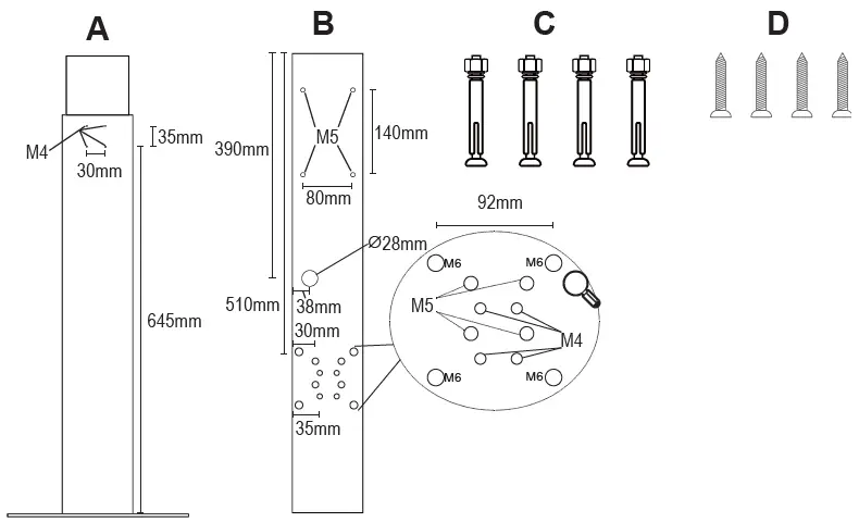 DELTACO-EV-5104-Mounting-Pole-Charging-Box-fig-1